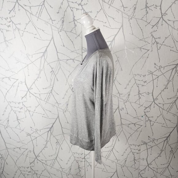 Emily Hsu Gray Modal Stretch Open Back Sweatshirt - Picture 2 of 4